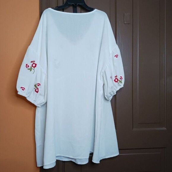 Shein Curve Women's size 4XL White Polyester Top Blouse - Picture 3 of 8